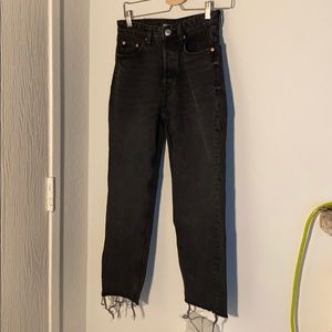 ZARA black straight leg jeans